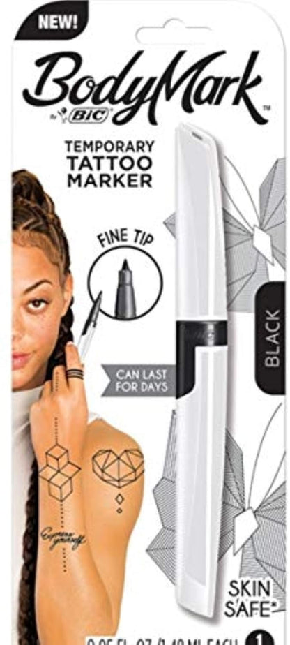 Bodymark Temporary Tattoo Marker, Fine Tip Black