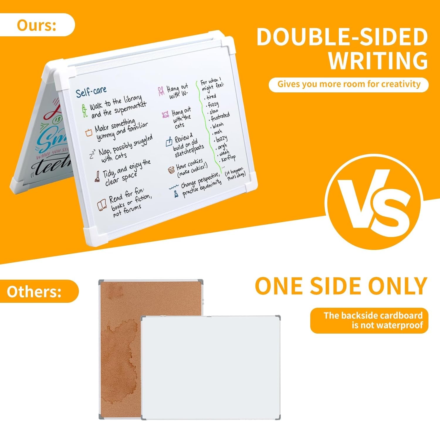 2 PCS Magnetic Small White Board Dry Erase Double-Sided Writing, Small Dry Erase Board 8”X11”, Portable Hangable Mini Whiteboard Small Whiteboard for Wall, Mini Dry Erase Board for Kids Students