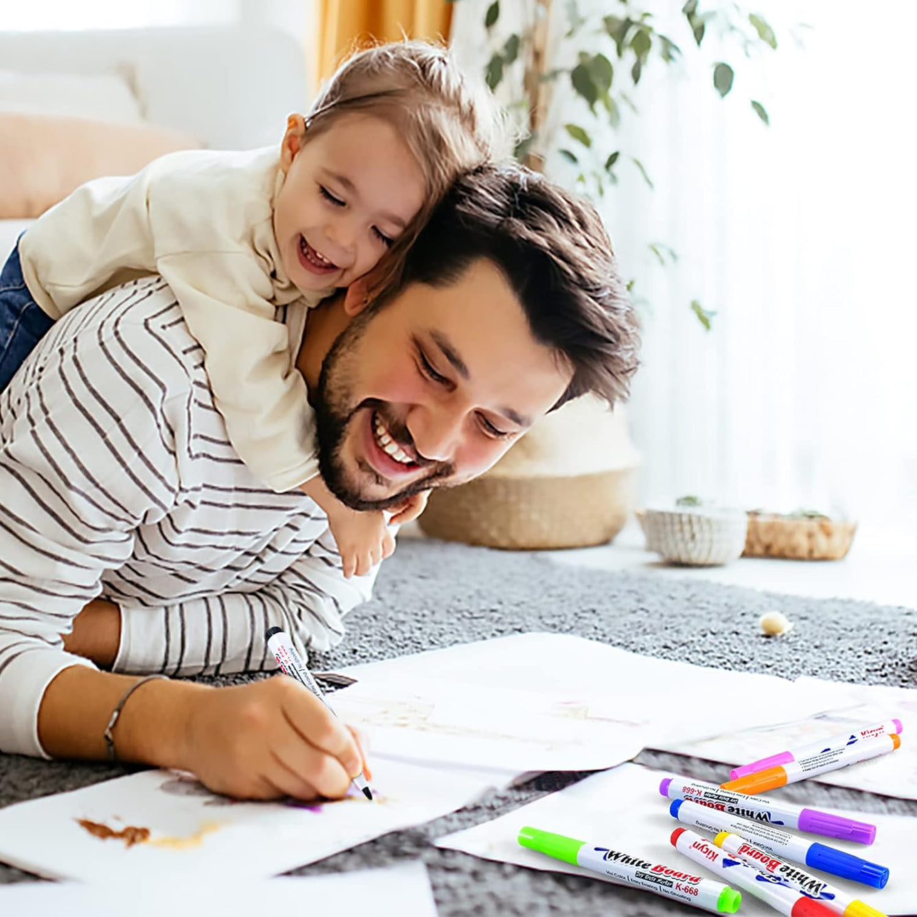 Magical Water Painting Pen,Doodle Water Floating Pens,8/12 Colors Magical Water Painting Markers with Ceramic Spoon+Erasing Whiteboard Toy Gift for 3 4 5 6 7 8 Year Old Boys Girls Kids